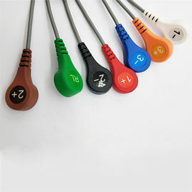 Compatible Biomedical BI9800/BI9000 Holter 7 Leads ECG Cable with Snap/Clip IEC/AHA Type for Patient Monitor