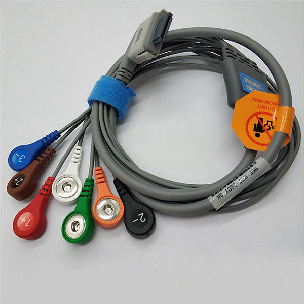 Compatible Biomedical BI9800/BI9000 Holter 7 Leads ECG Cable with Snap/Clip IEC/AHA Type for Patient Monitor