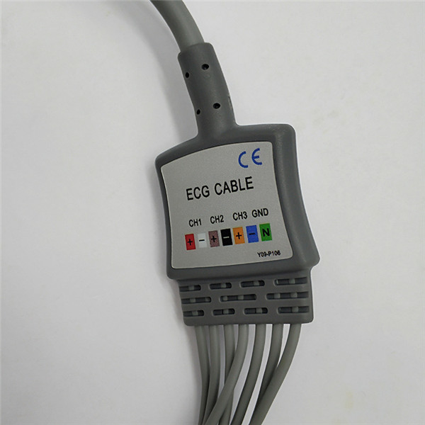 Compatible Biomedical BI9800/BI9000 Holter 7 Leads ECG Cable with Snap/Clip IEC/AHA Type for Patient Monitor