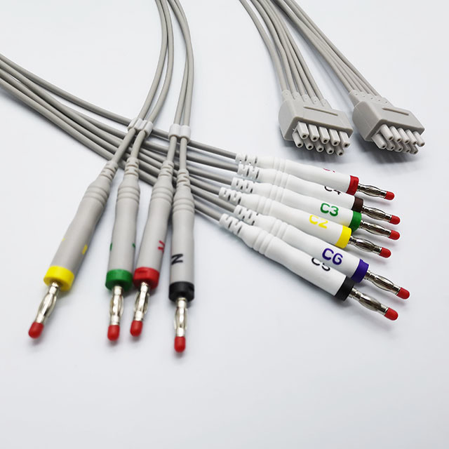 GE 10 Lead EKG Cables Banana Connector Proximal 3.6M Length 10K Resistor,Leadwrie And Truck